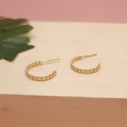 Pebble Hoop Stud Earrings