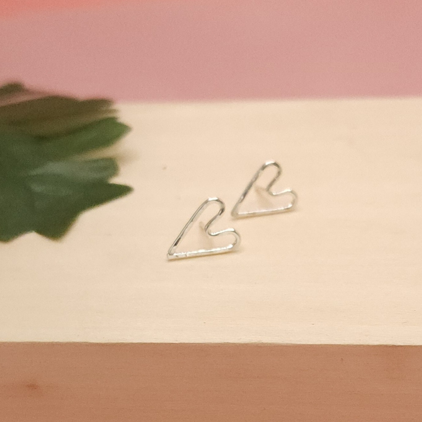 Hammered Heart Stud Earrings - Hypoallergenic, Waterproof