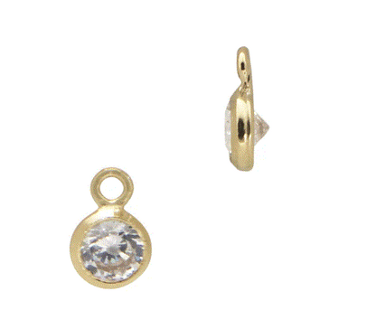 3mm Round Bezel Dangle